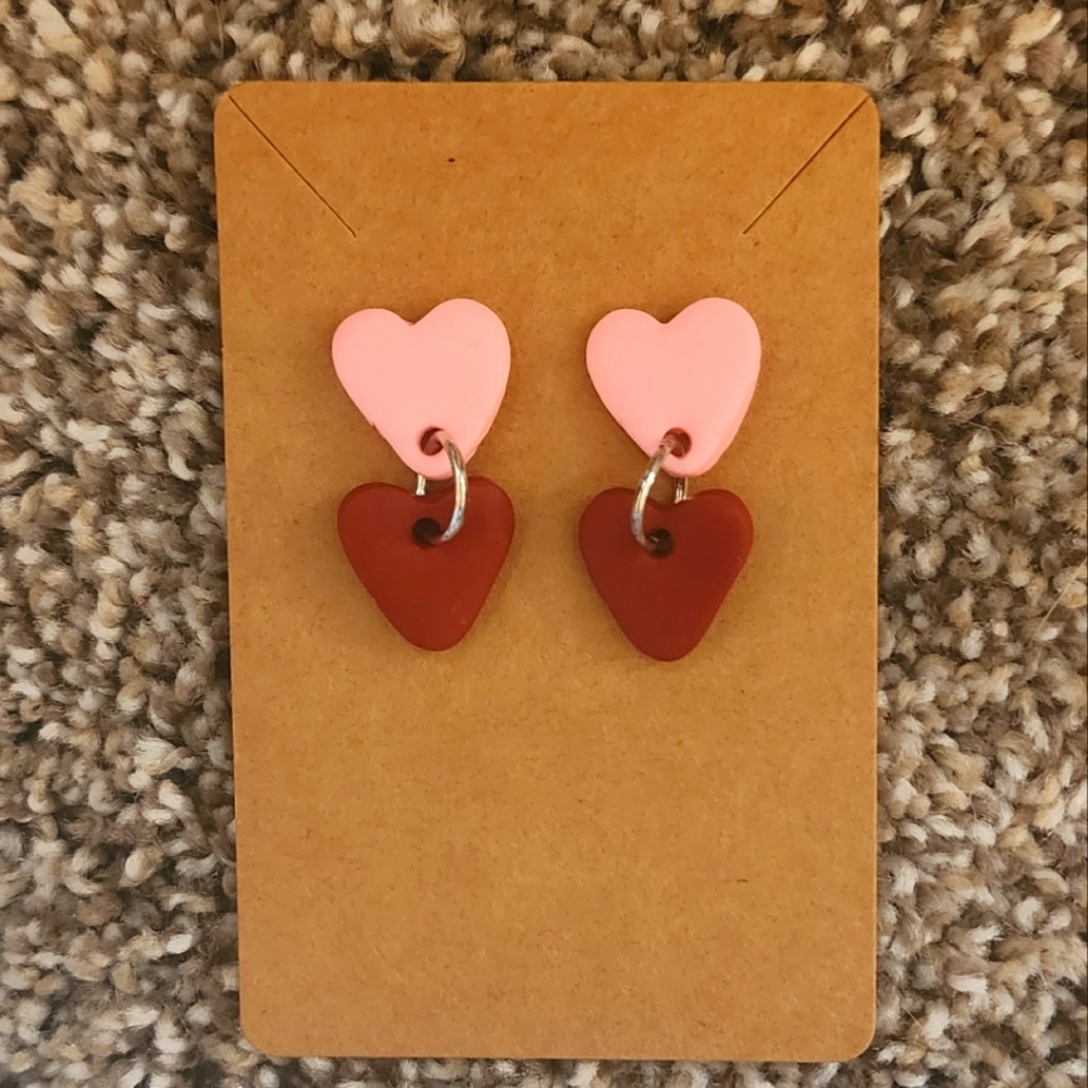 Free w/ Purchase Clay Heart Stud Earrings